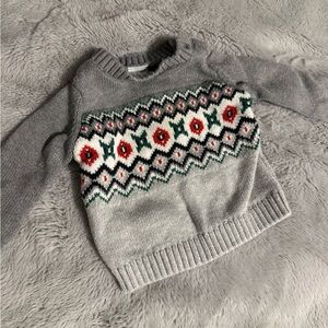 Gray Patterned baby sweater